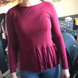 red peplum top